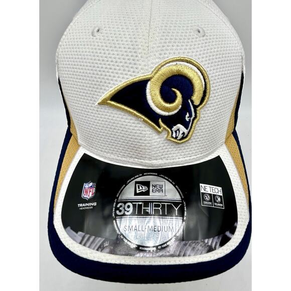 NEW ERA Los Angeles Rams 39THIRTY Stretch Flex Hat Cap Small-Medium White - Picture 5 of 13